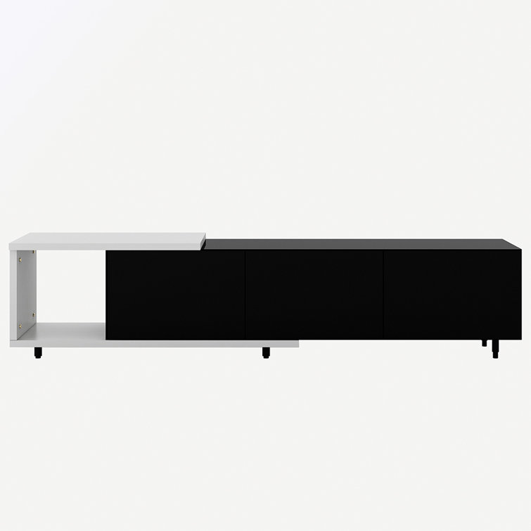 Latitude Run® Black And White TV Stand With 3 Drawers Wayfair